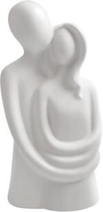 KAVIART Romantic Hugging Love Couple Statue for Home Decor & Perfect Gift Decorative Showpiece - 40 cm (Resin, White) - Image 15