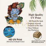 KAVIART Little Krishna Wooden Wall Key Holder Decorative Key Hanger for Home Wood Key Holder (7 Hooks, Multicolor) - Image 9