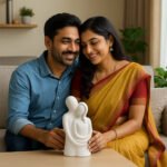 KAVIART Romantic Hugging Love Couple Statue for Home Decor & Perfect Gift Decorative Showpiece - 40 cm (Resin, White) - Image 6