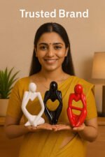 KAVIART Set of 3 Ceramic Thinker Showpieces Modern Art for Home & Office Decor Decorative Showpiece - 15 cm (Ceramic, Multicolor) - Image 10