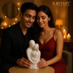 KAVIART Romantic Hugging Love Couple Statue for Home Decor & Perfect Gift Decorative Showpiece - 40 cm (Resin, White) - Image 5