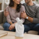 KAVIART Romantic Hugging Love Couple Statue for Home Decor & Perfect Gift Decorative Showpiece - 40 cm (Resin, White) - Image 4