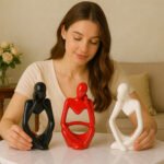 KAVIART Set of 3 Ceramic Thinker Showpieces Modern Art for Home & Office Decor Decorative Showpiece - 15 cm (Ceramic, Multicolor) - Image 12