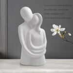 KAVIART Romantic Hugging Love Couple Statue for Home Decor & Perfect Gift Decorative Showpiece - 40 cm (Resin, White) - Image 14