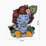 KAVIART Little Krishna Wooden Wall Key Holder Decorative Key Hanger for Home Wood Key Holder (7 Hooks, Multicolor) - Image 3