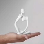 KAVIART Set of 3 Ceramic Thinker Showpieces Modern Art for Home & Office Decor Decorative Showpiece - 15 cm (Ceramic, Multicolor) - Image 3