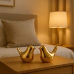 KAVIART Golden Blessing Birds Figurine Set | Home & Office Decor (Pack of 2 Decorative Showpiece - 7 cm (Ceramic, Gold) - Image 8