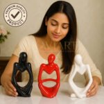 KAVIART Set of 3 Ceramic Thinker Showpieces Modern Art for Home & Office Decor Decorative Showpiece - 15 cm (Ceramic, Multicolor) - Image 4