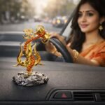 KAVIART Divine Lord Shiva Trishul Car Dashboard Idol with Om & Damru Decorative Showpiece - 11 cm (Resin, Gold) - Image 5