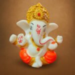 KAVIART Ganesh Idol for Car Dashboard & Home Decor, Diwali Decoration & Gift Item Decorative Showpiece  -  7 cm (Marble, Multicolor)
