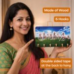 KAVIART Wooden Wall Key Holder Vastu Painting | Key Hanger for Home Decor Wood Key Holder (6 Hooks, Blue) - Image 5