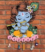 KAVIART Little Krishna Wooden Wall Key Holder Decorative Key Hanger for Home Wood Key Holder (7 Hooks, Multicolor) - Image 6