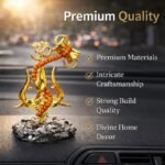 KAVIART Divine Lord Shiva Trishul Car Dashboard Idol with Om & Damru Decorative Showpiece - 11 cm (Resin, Gold) - Image 6