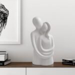 KAVIART Romantic Hugging Love Couple Statue for Home Decor & Perfect Gift Decorative Showpiece - 40 cm (Resin, White) - Image 11