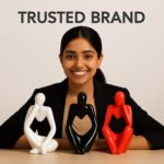 KAVIART Set of 3 Ceramic Thinker Showpieces Modern Art for Home & Office Decor Decorative Showpiece - 15 cm (Ceramic, Multicolor) - Image 6