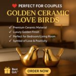 KAVIART Golden Blessing Birds Figurine Set | Home & Office Decor (Pack of 2 Decorative Showpiece - 7 cm (Ceramic, Gold) - Image 5