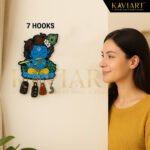 KAVIART Little Krishna Wooden Wall Key Holder Decorative Key Hanger for Home Wood Key Holder (7 Hooks, Multicolor) - Image 7