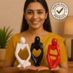 KAVIART Set of 3 Ceramic Thinker Showpieces Modern Art for Home & Office Decor Decorative Showpiece - 15 cm (Ceramic, Multicolor) - Image 7