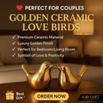 KAVIART Golden Blessing Birds Figurine Set | Home & Office Decor (Pack of 2 Decorative Showpiece - 7 cm (Ceramic, Gold) - Image 4