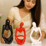 KAVIART Set of 3 Ceramic Thinker Showpieces Modern Art for Home & Office Decor Decorative Showpiece - 15 cm (Ceramic, Multicolor) - Image 8