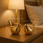 KAVIART Golden Blessing Birds Figurine Set | Home & Office Decor (Pack of 2 Decorative Showpiece - 7 cm (Ceramic, Gold) - Image 2