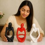 KAVIART Set of 3 Ceramic Thinker Showpieces Modern Art for Home & Office Decor Decorative Showpiece - 15 cm (Ceramic, Multicolor) - Image 13
