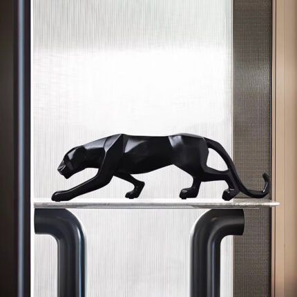 KAVIART Black Panther Decorative for Home & Office Decor | Perfect for Gifting Decorative Showpiece - 25 cm (Resin, Black)
