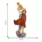 KAVIART Romantic Couple Statue | Synthetic Resin Love Couple Figurine Showpiece for Home Décor, Bedroom, Living Room & Gift (Golden-Red) - Image 3