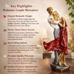 KAVIART Romantic Couple Statue | Synthetic Resin Love Couple Figurine Showpiece for Home Décor, Bedroom, Living Room & Gift (Golden-Red) - Image 4