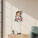 Kaviart Wooden Key Holder for Wall Decor | Krishna Design Key Stand with 7 Hooks | Decorative Wall Hanging Organizer for Home & Office use (Pink) - Image 2