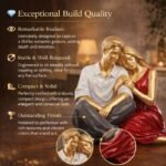 KAVIART Sitting Romantic Couple Statue | Synthetic Resin Love Figurine Showpiece for Home Décor, Bedroom, Living Room & Gift (Golden-Red) - Image 3