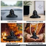 Kaviart Resin Aadi Yogi Shiva Idol (12 cm) | Black & Gold Mahadev Bust Statue for Car Dashboard, Home Temple, Office Desk, Meditation & Spiritual Décor - Image 6