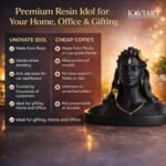 Kaviart Resin Aadi Yogi Shiva Idol (12 cm) | Black & Gold Mahadev Bust Statue for Car Dashboard, Home Temple, Office Desk, Meditation & Spiritual Décor - Image 5