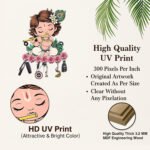 Kaviart Wooden Key Holder for Wall Decor | Krishna Design Key Stand with 7 Hooks | Decorative Wall Hanging Organizer for Home & Office use (Pink) - Image 4