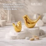 Golden Ceramic Birds Figurine Set | Luxury Home Decor Showpiece with Golden Coated Layer for Living Room, Bedroom, Office & Table Decoration | Love Birds Gift (Set of 2 PCS) - Image 5