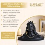 Kaviart Resin Aadi Yogi Shiva Idol (12 cm) | Black & Gold Mahadev Bust Statue for Car Dashboard, Home Temple, Office Desk, Meditation & Spiritual Décor - Image 4