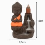KAVIART Polyresin Baby Monk Buddha Smoke Fountain with Sticks Decorative Showpiece - Image 2