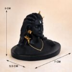 Kaviart Resin Aadi Yogi Shiva Idol 8 cm | Black & Gold Mahadev Bust Statue for Car Dashboard, Home Temple, Meditation, Office Desk & Spiritual Decor mahadev - Image 4