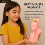 Decorative Pot Lady Flower Basket Statue Elegant Home Decorative Showpiece - 20 cm (Resin, Pink) - Image 5