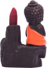 KAVIART Polyresin Baby Monk Buddha Smoke Fountain with Sticks Decorative Showpiece - Image 6