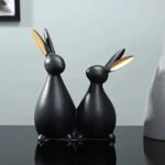 Kaviart Premium Resin Black Rabbit Showpiece | Modern Decorative Figurine for Home, Office, Table Decor & Gifting - Image 3