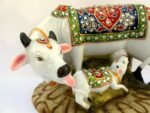 KAVIART Resin Kamdhenu Cow with Calf Idol for Mandir & Pooja Room | Vastu Sacred Statue | Religious Home & Temple Décor Gift - Image 6