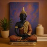 KAVIART Synthetic Resin Meditating Buddha Statue – Decorative Showpiece Idol for Home Décor, Meditation, Positivity & Gifts