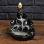 KAVIART Resin Backflow Smoke Fountain Incense Holder – Waterfall Design Aromatherapy Showpiece for Home Décor, Meditation & Relaxation (with 10 Free Backflow Cones)