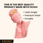 Decorative Pot Lady Flower Basket Statue Elegant Home Decorative Showpiece - 20 cm (Resin, Pink) - Image 4