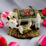 KAVIART Resin Kamdhenu Cow with Calf Idol for Mandir & Pooja Room | Vastu Sacred Statue | Religious Home & Temple Décor Gift - Image 5