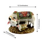 KAVIART Resin Kamdhenu Cow with Calf Idol for Mandir & Pooja Room | Vastu Sacred Statue | Religious Home & Temple Décor Gift - Image 3