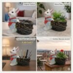 Kaviart Resin White Rabbit with Basket Showpiece | 14 cm Height Decorative Figurine for Home Decor, Garden, Living Room & Gifting, - Image 4