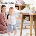 Kaviart Silicone Transparent Corner Protector for Baby Safety – Furniture Edge & Table Corner Guards (Pack of 12, Clear Soft Silicone)