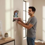 Kaviart Wooden Key Holder for Wall | Krishna Design Key Stand with 7 Hooks | Decorative Wall Hanging Organizer for Home & Office use (Blue) - Image 7